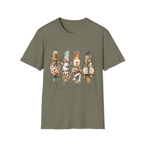 Faith-Inspired T-Shirt, Jesus Paids It All Tee, Unisex Christian Apparel - Picture 27 of 151
