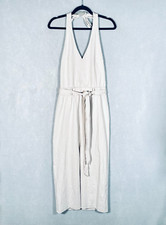 Free People Dress Womens XS Beige Cotton Halter Midi Chambray Beach