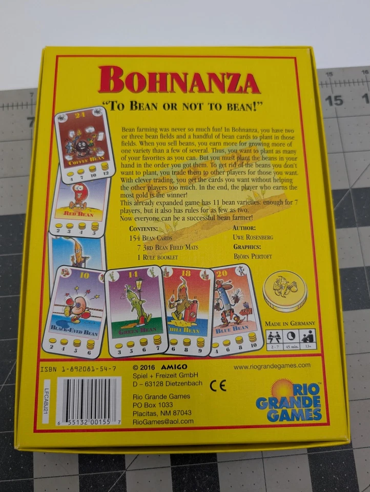 Bohnanza Bean Card Game Uwe Rosenberg 2016 Rio Grande - image 2 of 4