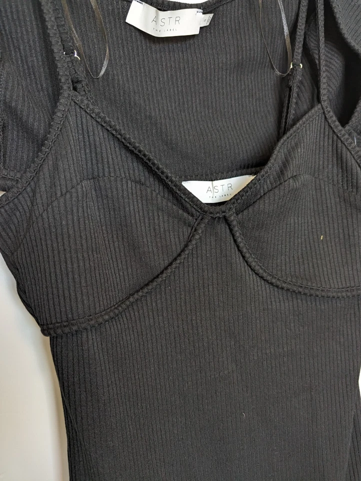 Astr The Label Dress Womens Small Black Bodycon Sleeeveless Shrug Club Y2K 90s - Image 4 of 4