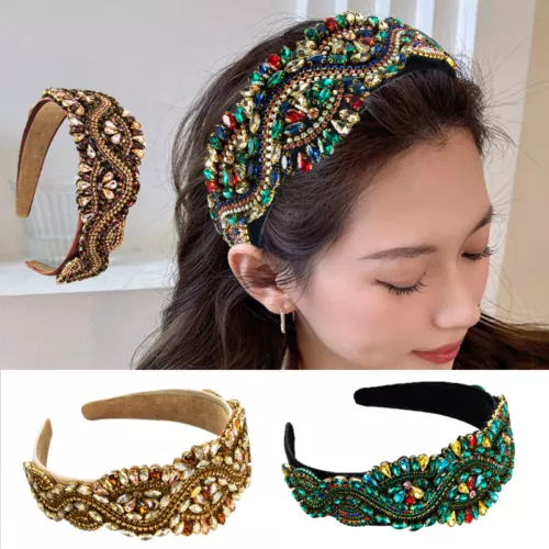 Baroque Hairband Headband Rhinestone Crystal Crown Hair Band Women Accessories