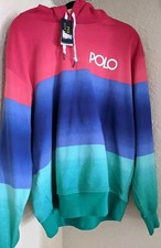  168 NWT Mens Polo Ralph Lauren Logo Ombre Cotton Pullover Hoodie Sweatshirt