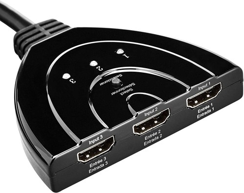 HUB SDOPPIA HDMI SPLITTER 3 PORTE FULL HD 1080P TV SWITCH SDOPPIATORE MULTIPORTA - Foto 3 di 5