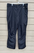 Slalom Nylon Ski Snow Pants Mens 2XL Black Insulated Adjustable Waist Excellent