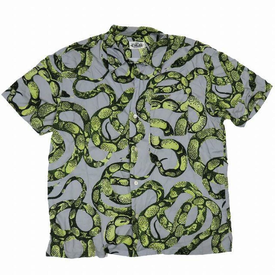 Carrie CALEE Snake Pattern Hawaiian Shirt Tops Open Collar Gray 