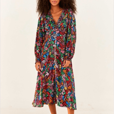 NWT Farm Rio Tropical Garden Lenzing Ecovero Viscose Midi Dress Small | eBay