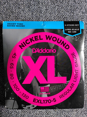 D'Addario EXL170-5 Set für Fünfsaiter-Bass XL Nickel 45-130 45-65-80-100-130