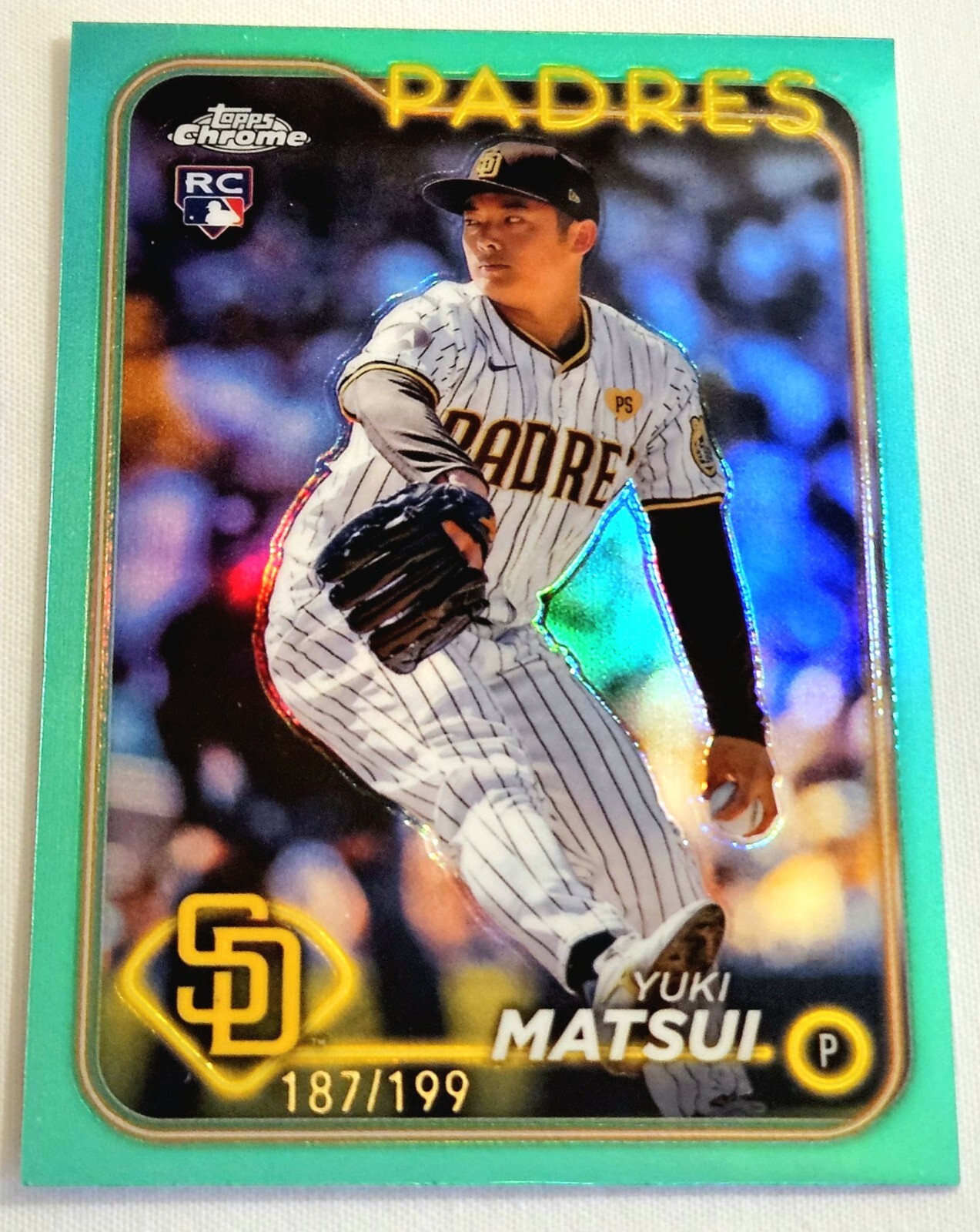 2024 Topps Chrome Aqua /199 Yuki Matsui Refractor Rookie RC #116 Padres