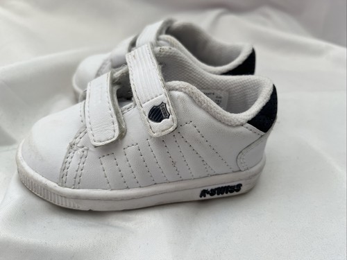 K-Swiss Infant Boys White Leather Trainers Size 3.5 UK - Picture 5 of 12