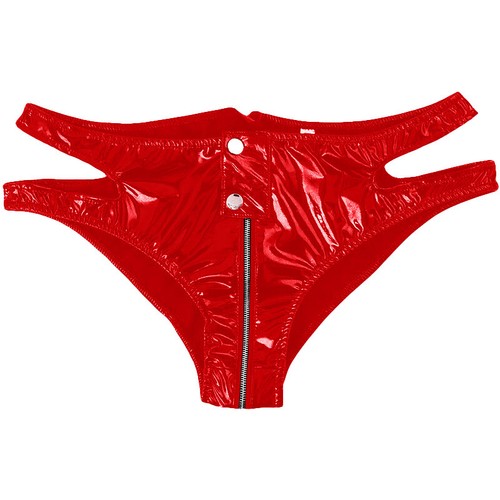 Women High Waist Patent Leather Thong Wet Look Bikini Briefs Panties Clubwear UK - Picture 22 of 29
