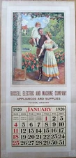 Tucson, AZ 1920 Advertising Calendar/14x30 Poster: WWI Soldier, Electric/Machine