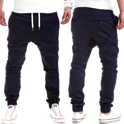 Herren Jogger Chino Hose Jogger Jeans Cargohose Jogginghose Low Crotch Pants NEU