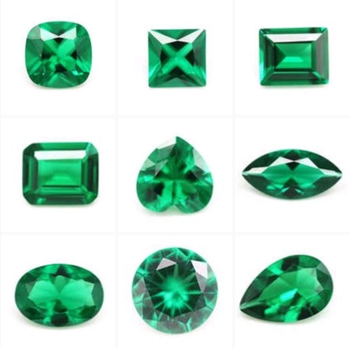 AAA Rated Lab Created Synthetic Nano Green Emerald Gemstone Jewelry Heart Shape - Picture 15 of 24