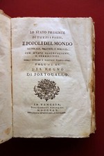 Lo Stato Presente di Tutti i Paesi e Popoli del Mondo Portogallo Spagna 1745