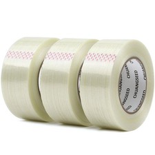 3Pack Mono Filament Strapping Tape 6.2mil x 2Inch x 60yds Commodity Grade Hea...