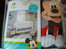 Disney Baby Let's Go Mickey 3-Piece Crib Bedding Set Comforter fitted sheet NEW