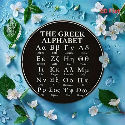 Tin Metal Signs Home Décor 8x8 Inch The Greek Alphabet Wall Art Unframed Black 
