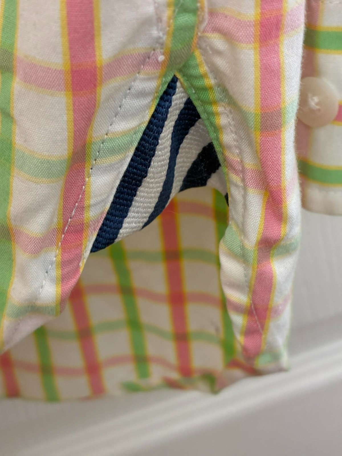 Tommy Hilfiger Men's XXL Plaid Button Down Shirt Crest Logo Cotton Green Pink thumbnail 8