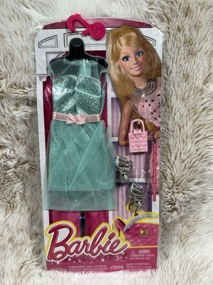 Barbie Dress Glamourous Green Sparkle Silver Shoes Complete Look Fashions |  eBay