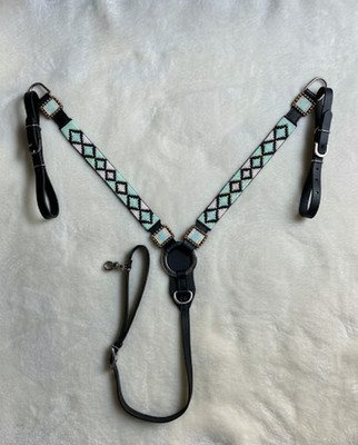 Martin Saddlery Western Premium Leder Reitsport Perlen Kopfstück, Brusthalsband