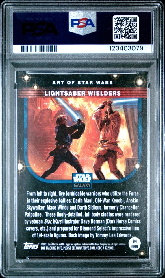 2011 Topps Star Wars Galaxy Series 6 Lightsaber Wielders #699 PSA 9 - Image 2 of 2