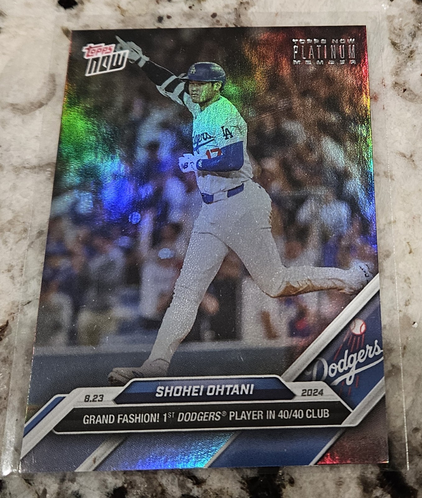 Topps Now SHOHEI OHTANI 1/1 PLATINUM MEMBER SAMPLE 1st LA Dodger 40/40 Club #584