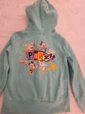 Disney Parks Kids “Play In The Parks” Teal Zipper Hoodie - Size 5 Minnie Mouse 