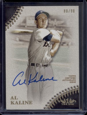 2018 Topps Tier One Al Kaline Prime Performance On Card Auto HOF SP /90
