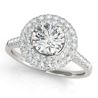 Elegant! 2 kt DE/VS Lab Grown runder Diamant Halo Verlobungsring 18 K Rotgold