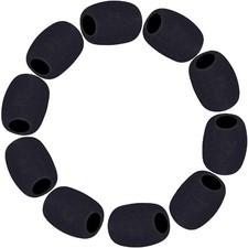 Phinus 10 Pack Lapel Microphone Windscreen, Headset Small, Black