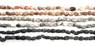 Natural LAVA STONE / JASPERS Polished Nuggets Approx. 12x8 mm 35 Pieces 15.5 in.
