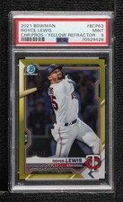 2021 Bowman Chrome Prospects Yellow Refractor 34/75 Royce Lewis PSA 9 MINT 07b3