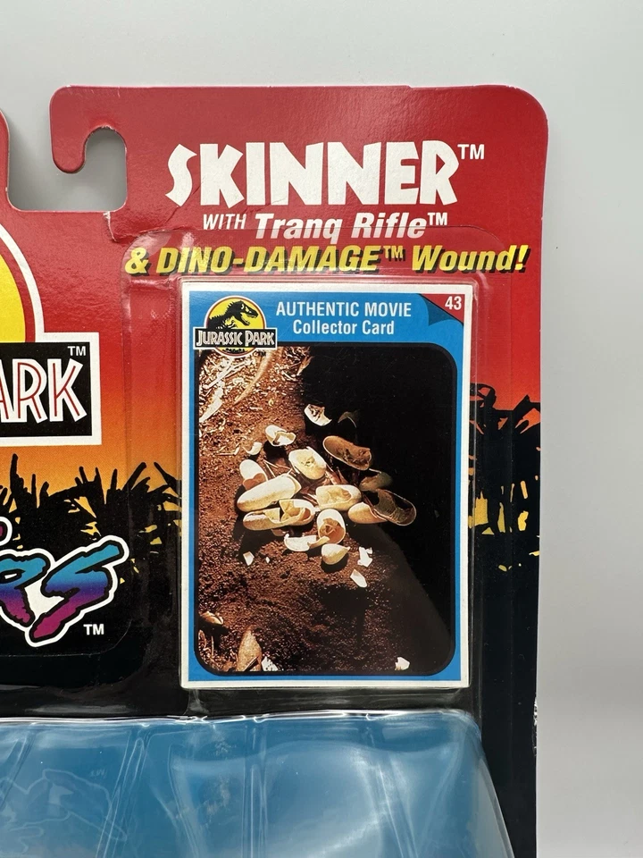 1994 Evil Raiders Skinner com Rifle Tranq Jurassic Park Kenner Cartão de Filme #43 Novo Na Caixa - Imagem 3 de 4