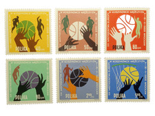 POLSKA Fi 1270-1275 ** 1963 Mistrzostwa Europy w koszykówce
