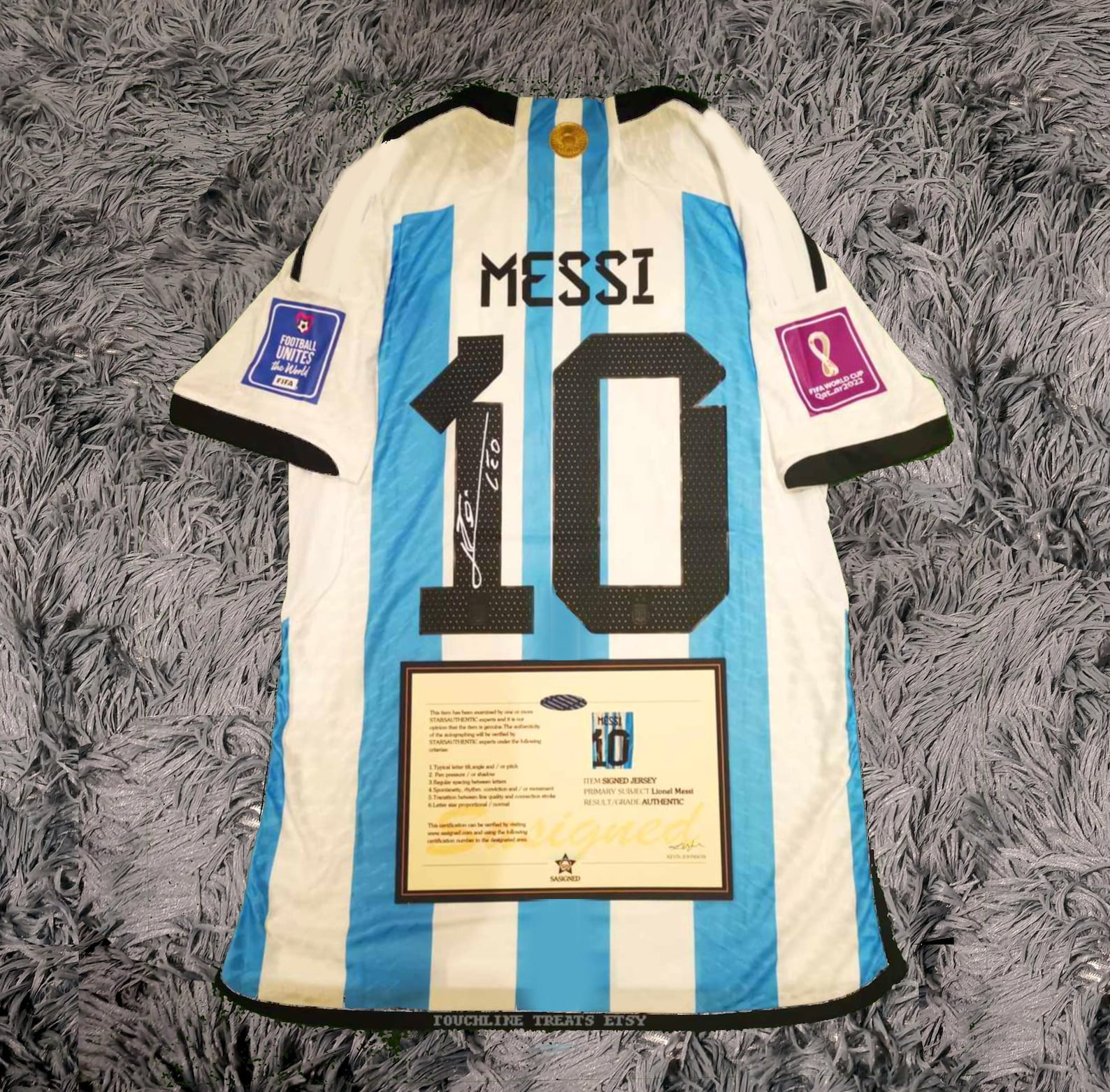 Lionel Messi SIGNED Argentina WORLD Cup Home Jersey/Shirt - COA - 2022--See Desc
