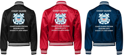 USCG*COAST GUARD STATION OCEAN CITY-NJ *SATIN JACKET *USCG OFFICIAL LICENSE