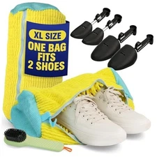 2 Pcs Shoe Washing Machine Bag – 360° Deep Clean, Reusable Laundry Bag Yellow