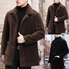 Faux Lambskin Jacket Polyester Spandex Blend Lapel Collar Button Front Brand New