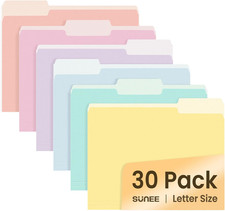 File Folders, 30 Pack Manilla Folders 8.5 x 11, Colored File Folders Home Office