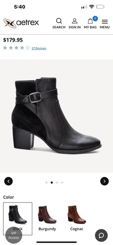 Aetrex Rebbeca Black Genuine Leather Boots - Picture 2 of 7