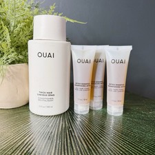 OUAI Thick Hair Conditioner 10oz  3 Detox Shampoo Travel Size Set New 4 Pieces