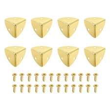8Pcs 23mm Furniture Corner Edges Protector with Screws Light Gold