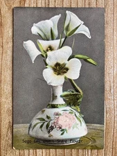 Sego Lily, Utah's State Flower, Used, Antique Souvenir Postcard