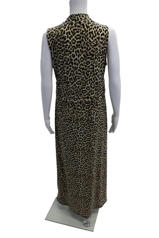 Платье Vince Camuto женское с анималистическим принтом собранное на талии без рукавов бежевое размер L - Изображение 3 из 4