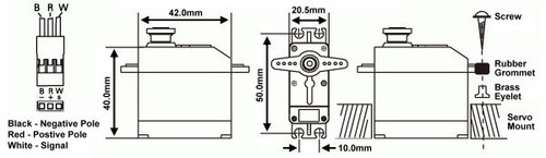 RCS Modello M4315 RC Ingranaggio Metallo Coppia Alta R/C Hobby Servo Standard SS820 - Foto 2 di 5