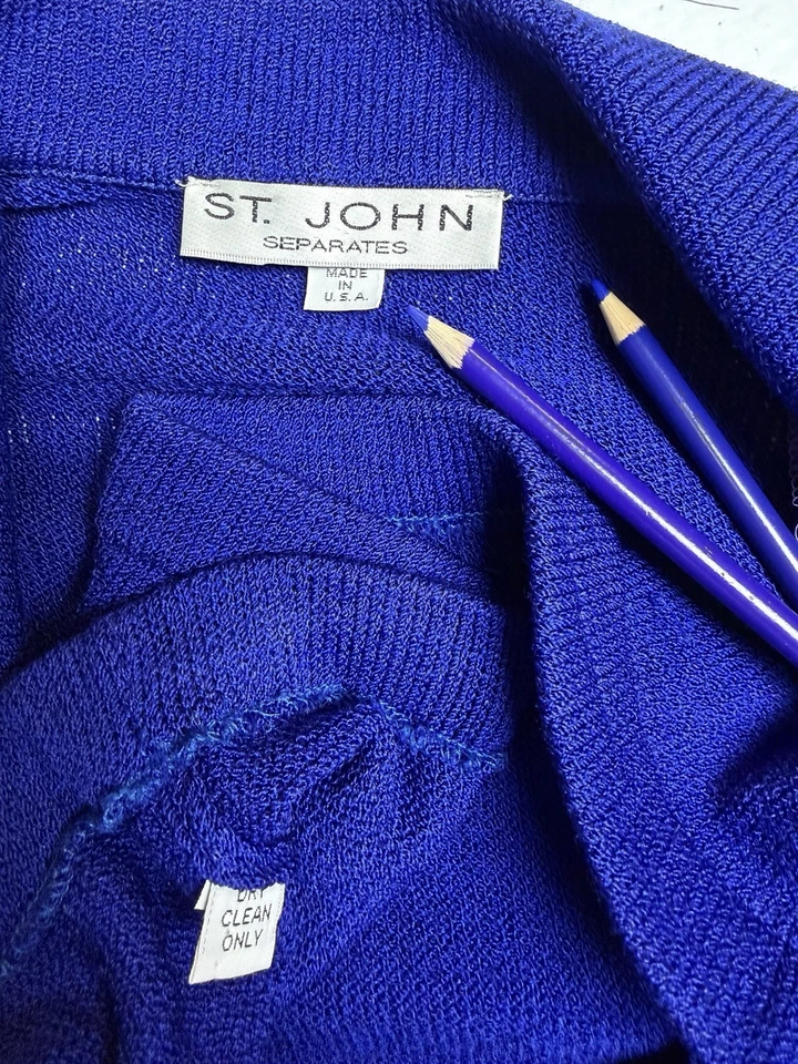 St John By Marie Gray Skirt Suit Size S Two Piece Set Gold Tone Embellished EXEC - Image 2 of 4