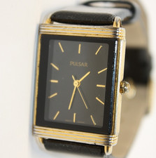 Vintage PULSAR Gold Tone Quartz Mechanism V 701-X042 Men's Runs