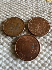 1999, 2000 & 2002 5 Euro Cent Coin Lot - 3 Euro EU 5 Cent Coins Lot