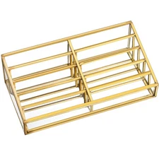 Cedilis Gold Business Card Holder, Multiple Business Card Display Holder, 10