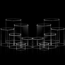 Hexagonal Jewelry Display Risers Hexagonal Market Display Risers Stands Acrylic